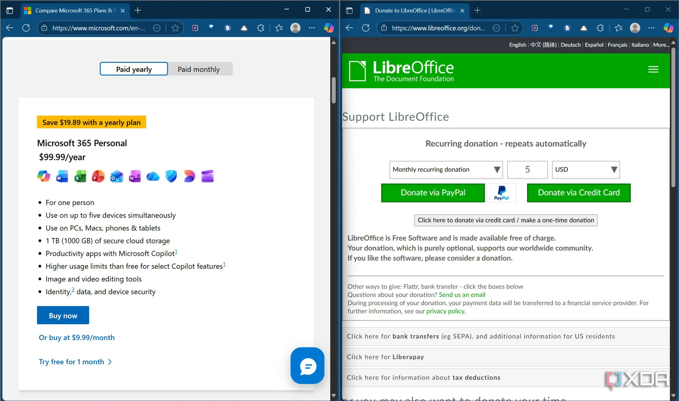 So sánh chi phí giữa Microsoft 365 và LibreOffice, minh họa lựa chọn thay thế tiết kiệm