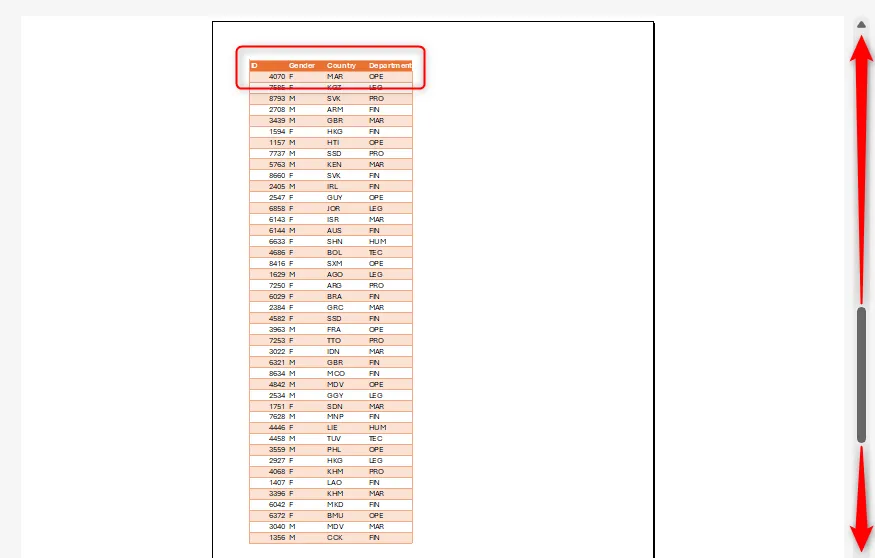 Tiêu đề cột hiển thị trên từng trang trong Print Preview của Excel