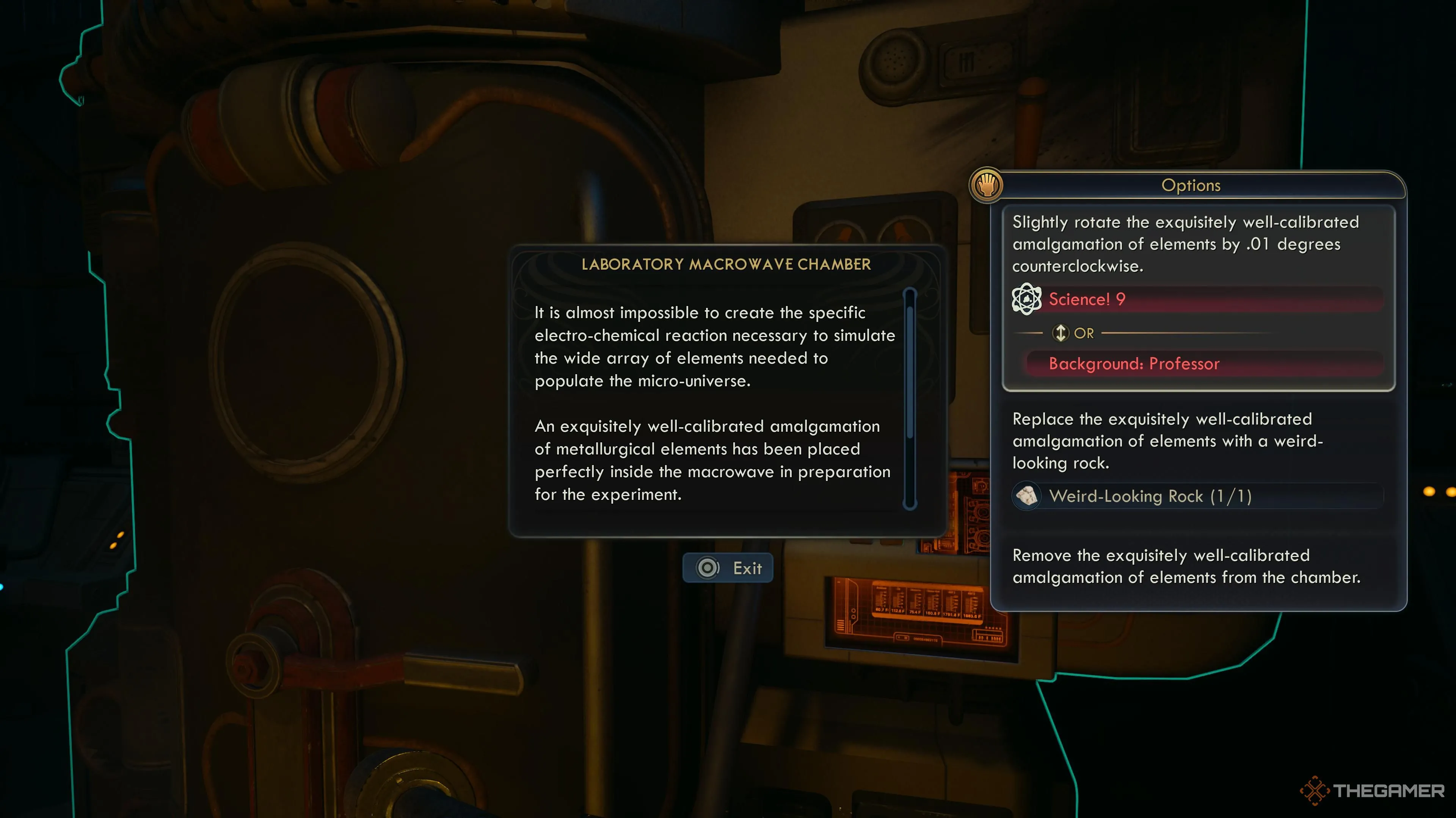 Tùy chọn điều chỉnh máy macrowave, thử thách kỹ năng Science hoặc Hack