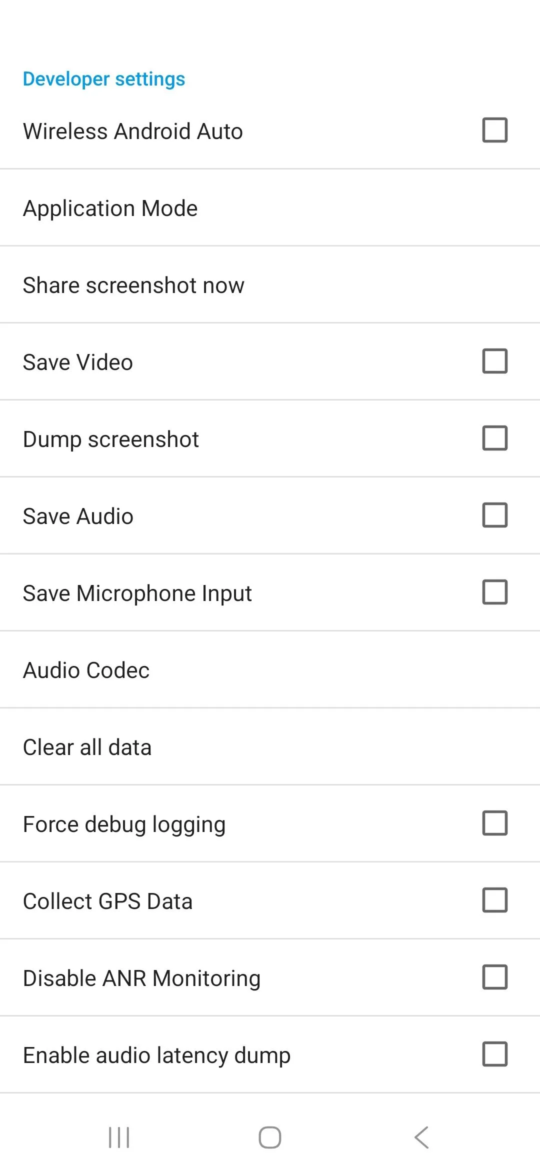 Tùy chọn Wireless Android Auto trong Developer settings để tắt kết nối không dây