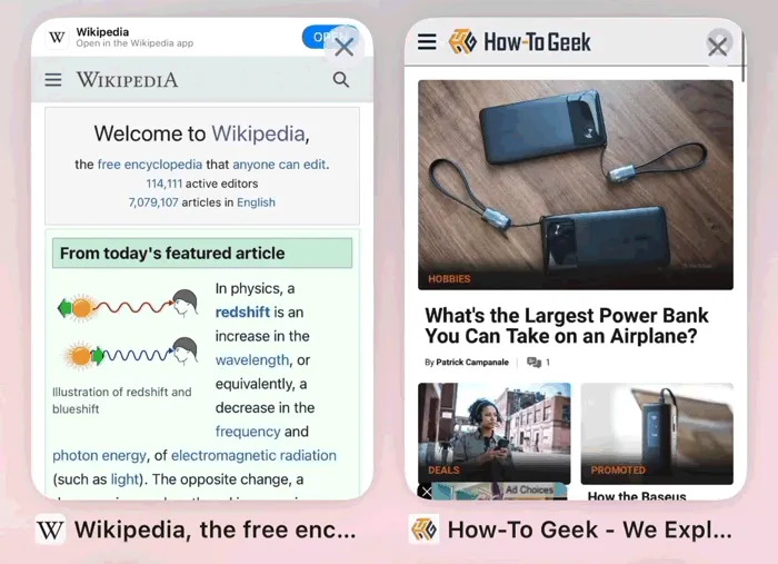 Vuốt trái trên tab để đóng tab nhanh trong Safari
